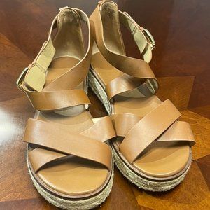 Michael Kors Tan 1-inch platform Sandals- LAST CHANCE!